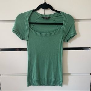 BCBG MAXAZRIA knit green top